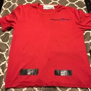 Off white Champion red shirt